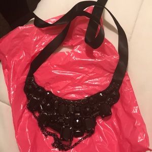 Black statement necklace